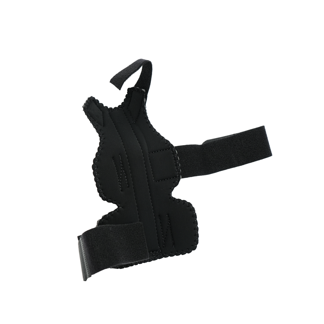 Black Universal Wrist Thumb Support brace with adjustable straps and contoured padding, made in the USA, RCAI best.