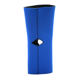 Blue RCAI knee sleeve with central knee hole, reinforced black stitching, made in the USA, best orthopedic braces for b2b.