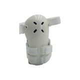 White over-the-shoulder humeral fracture brace with adjustable straps and ventilation holes, made in the USA, best.