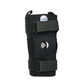Black hinged knee brace with open patella, dual adjustable straps, made in the USA, RCAI, best orthopedic braces, B2B.