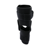 Black active knee brace with adjustable straps and range of motion hinge, made in the USA, RCAI, best orthopedic braces for.
