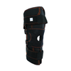 Black Lifestyle Osteoarthritis Brace with orange stitching, adjustable straps, open knee design, and RCAI label, made in the .