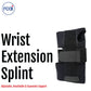 Black adjustable wrist extension splint with breathable fabric, ergonomic design, made in the USA, RCAI, best orthopedic.