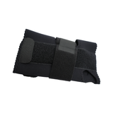 Black RCAI wrist extension splint with adjustable Velcro straps, breathable ergonomic design, made in the USA, best.