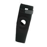 Black RCAI elbow sleeve with open patella design, adjustable strap, made in the USA, best orthopedic brace for B2B.