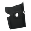 Black RCAI elbow sleeve with circular cutout, reinforced stitching, made in the USA for b2b orthopedics wholesale, best.