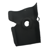 Black RCAI elbow sleeve with open patella design, made in the USA, featuring reinforced stitching and stretch fabric for.