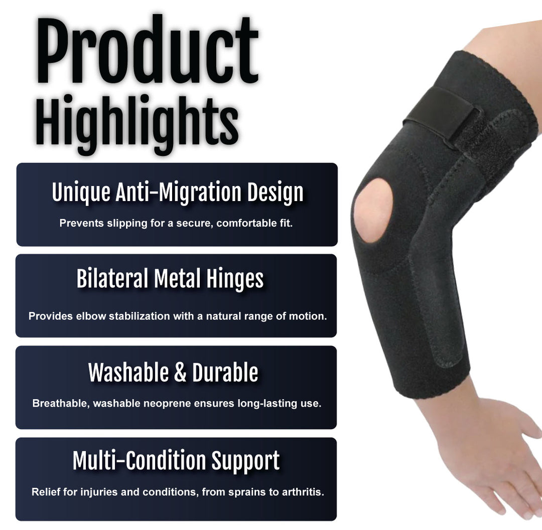 RCAI Hinged Elbow Sleeve Advanced Pain Relief, Stabilization & Recovery Support