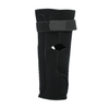 Black RCAI hinged elbow sleeve with adjustable strap and central cutout, made in the USA, best orthopedic brace for B2B.