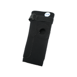 Black RCAI hinged elbow sleeve with open patella design, adjustable strap, made in the USA, best orthopedic braces for B2B.