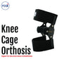 Black RCAI Knee Cage Orthosis with adjustable padded straps and metal hinge, made in the USA, best orthopedic braces for b2b .
