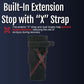 Black orthopedic extension stop elbow brace with X strap and dual ROM hinges, made in the USA, RCAI, B2B orthopedics.