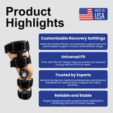 RCAI Post-Operative ROM Knee Brace – Adjustable Support for Recovery