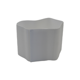 White pediatric abdominal binder with smooth, stretchy fabric and reinforced vertical stitching, designed for comfortable.