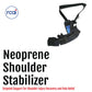 Black neoprene shoulder stabilizer with adjustable strap and padded support, made in the USA, best orthopedic braces by RCAI .