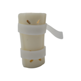 Cream-colored pediatric forearm fracture orthosis with white adjustable straps, made in the USA, RCAI, best orthopedic.