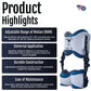 Blue and white bilateral hip abduction orthosis with adjustable straps and padded areas, made in the USA by RCAI, top choice .