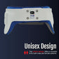 White and blue hip abduction orthosis girdle with adjustable straps, labeled small, featuring rca1 logo; made in the USA,.