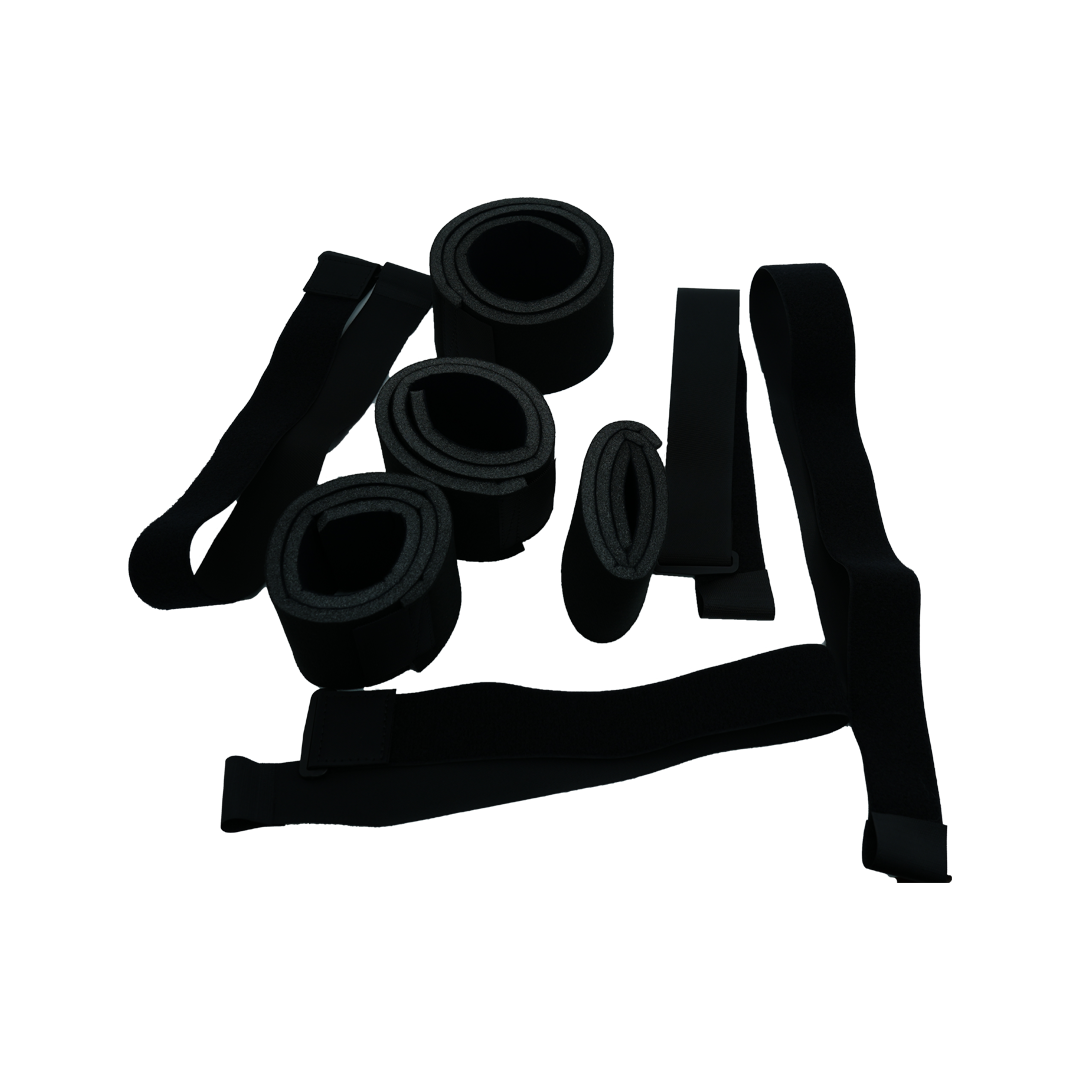 Black adjustable straps and padded cuffs for post operative knee brace, made in the USA, perfect for RCAI B2B orthopedics.