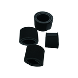 Set of four black Post Operative Pin knee brace accessory straps, roll and folded styles, made in the USA, RCAI, ideal for.