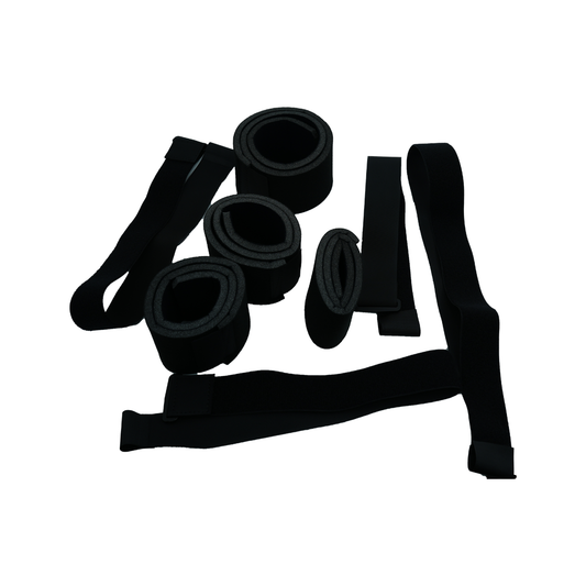 Black adjustable straps and padded cuffs for post operative knee brace, made in the USA, perfect for RCAI B2B orthopedics.