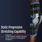 Black and blue Ratchet POP Arm Brace by RCAI with adjustable metal hinges and multiple velcro straps, designed for.