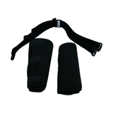 Black universal leg brace accessory kit with adjustable strap and two padded supports, made in the USA by RCAI, best.