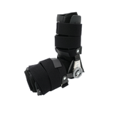 Adjustable black RCAI universal arm brace with durable straps and metal hinge, made in the USA, ideal for b2b orthopedics.