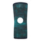 Teal and black marbled RCAI knee sleeve with central open patella, made in the USA, best orthopedic brace for B2B.
