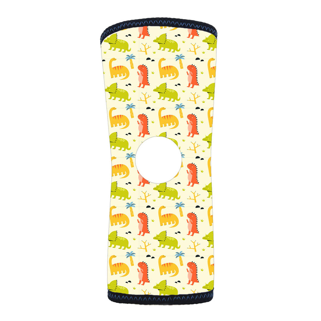Infant-sized RCAI reversible knee sleeve featuring colorful dinosaur pattern, made in the USA, best orthopedic braces for.