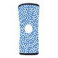 Blue and white patterned infant knee sleeve with central cutout, black trim, made in the USA, RCAI best orthopedic braces.