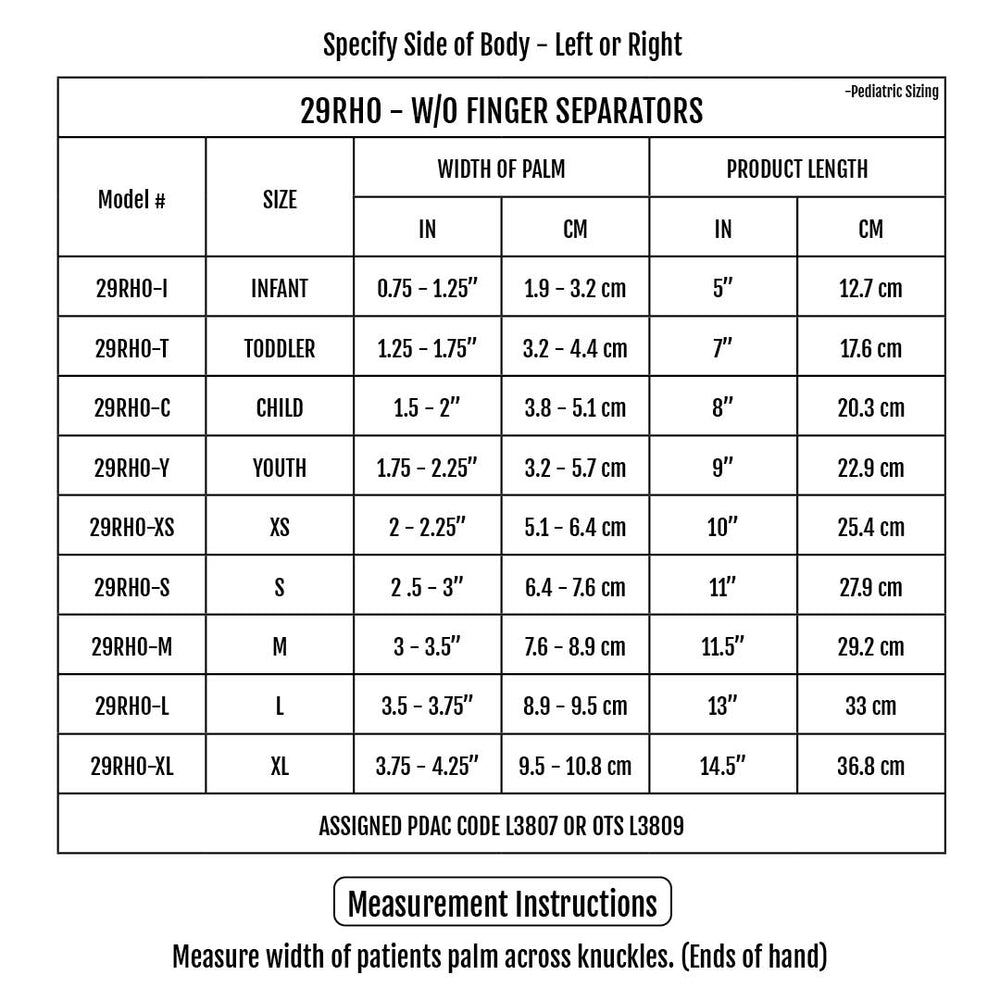 Sizing Chart