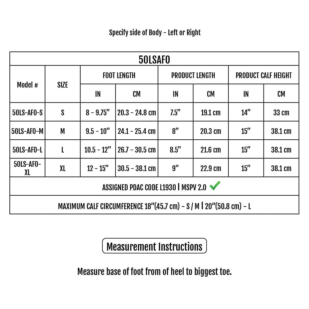 Sizing Chart
