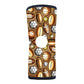 RCAI Art reversible knee sleeve with sports balls pattern in brown and orange, made in the USA, best orthopedic brace for.