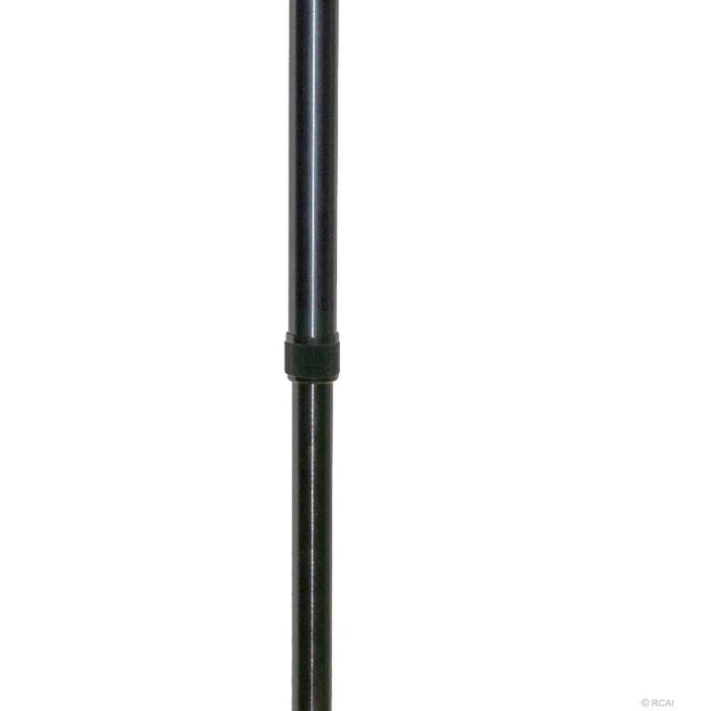 Black adjustable self-standing cane with ergonomic handle and rubber base, made in the USA, best orthopedic braces, RCAI,.