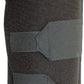 Below knee amputee rigid dressing protector single panel in black with wide adjustable gray strap, made in the USA, RCAI,.