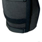 Close-up of black bariatric knee immobilizer strap with hook-and-loop fasteners, made in the USA, RCAI, B2B orthopedics.