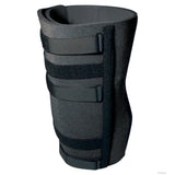 Black padded bariatric knee immobilizer with four adjustable hook-and-loop straps, made in the USA, best orthopedic braces.