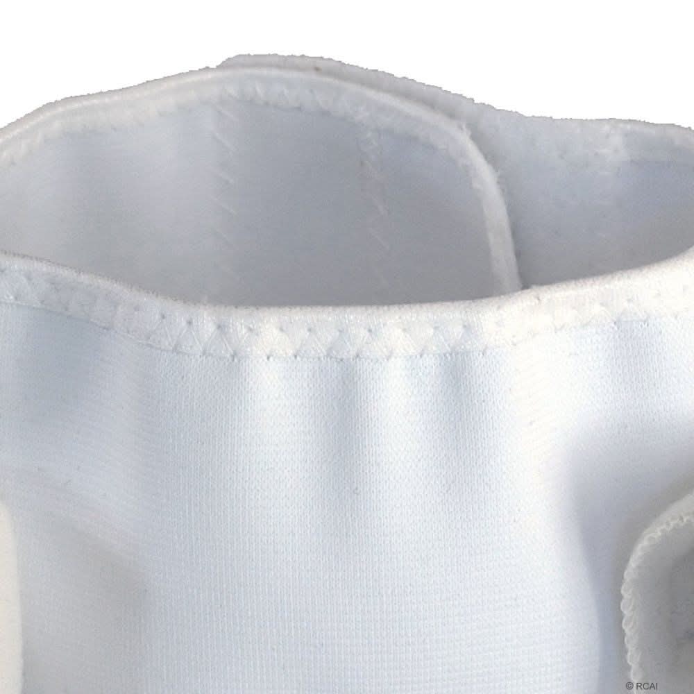 White infant shoulder immobilizer brace with soft fabric and reinforced stitching, made in the USA, RCAI, best orthopedic.
